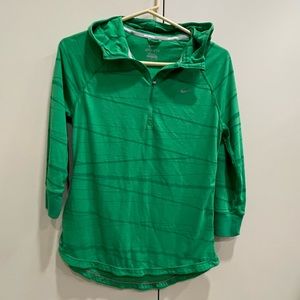 Nike Green Hooded Quarter-Zip Sweatshirt